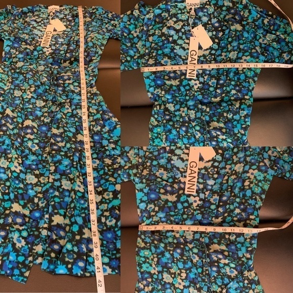 GANNI Azure Blue Wrap Dress 34 - Picture 11 of 15